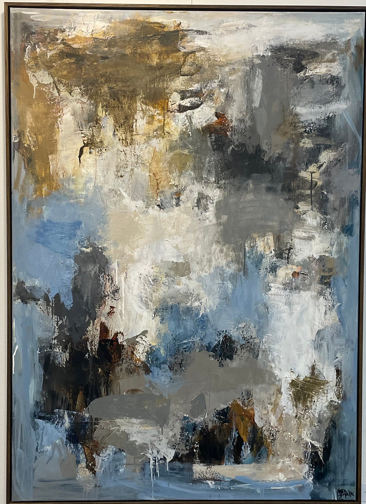 MOON RIVER 140x100 cm Maleriet er indrammet i mørkbejset egeteæsramme