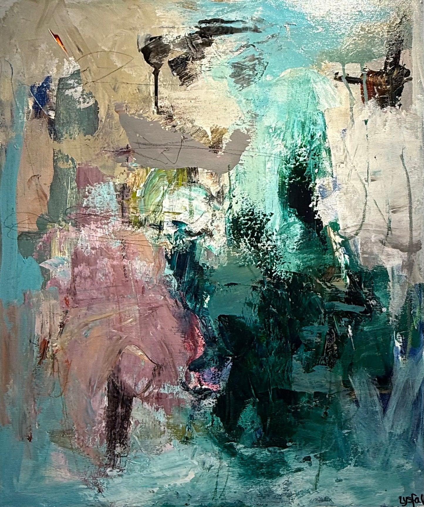 FILTRET IND I GRØN 60x50 cm