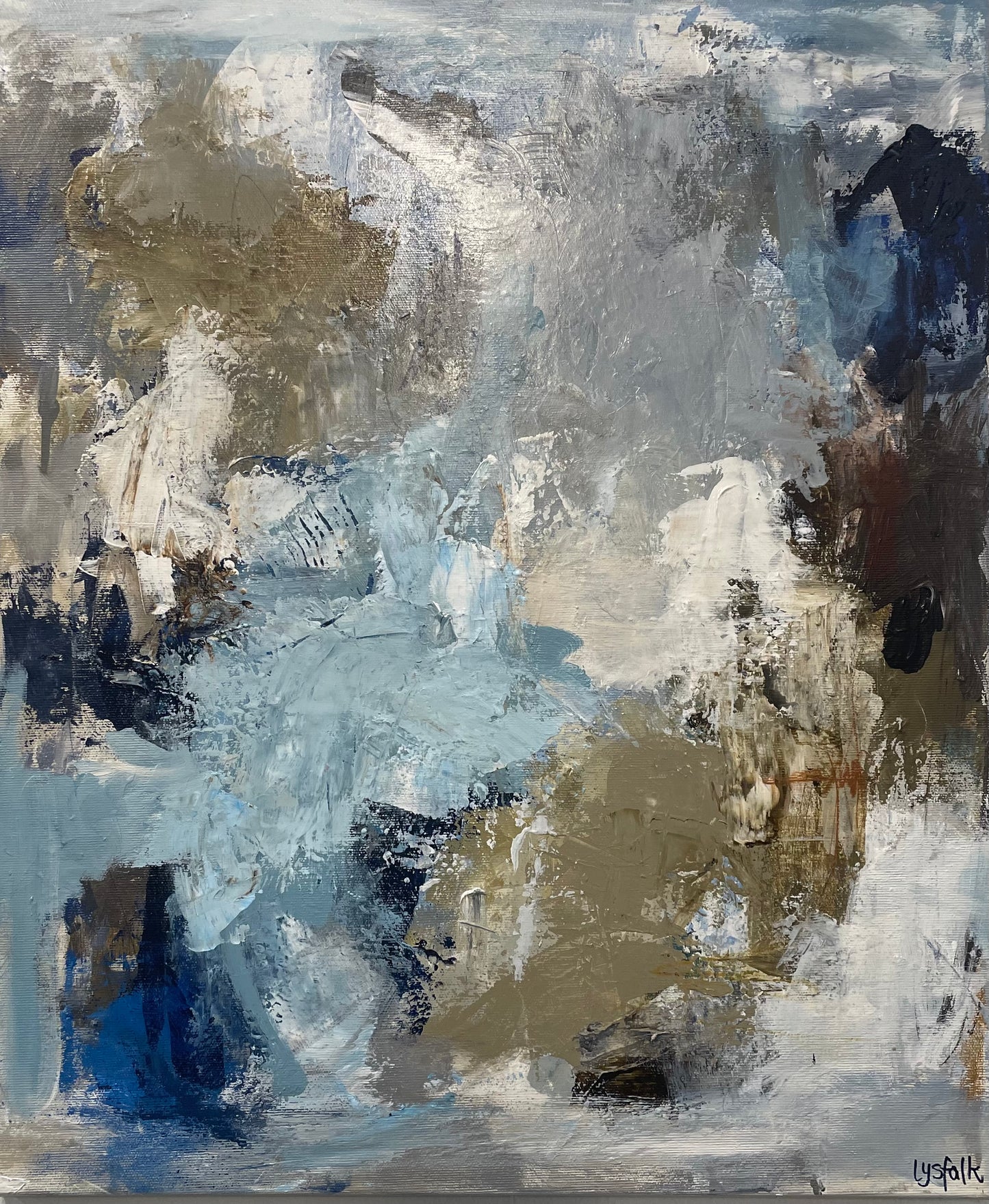 RO 60x50 cm Maleriet er indrammet i en lysnet egetræsramme