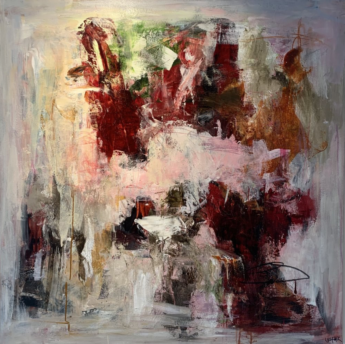 CHERRY AND KISSES 100x100 cm