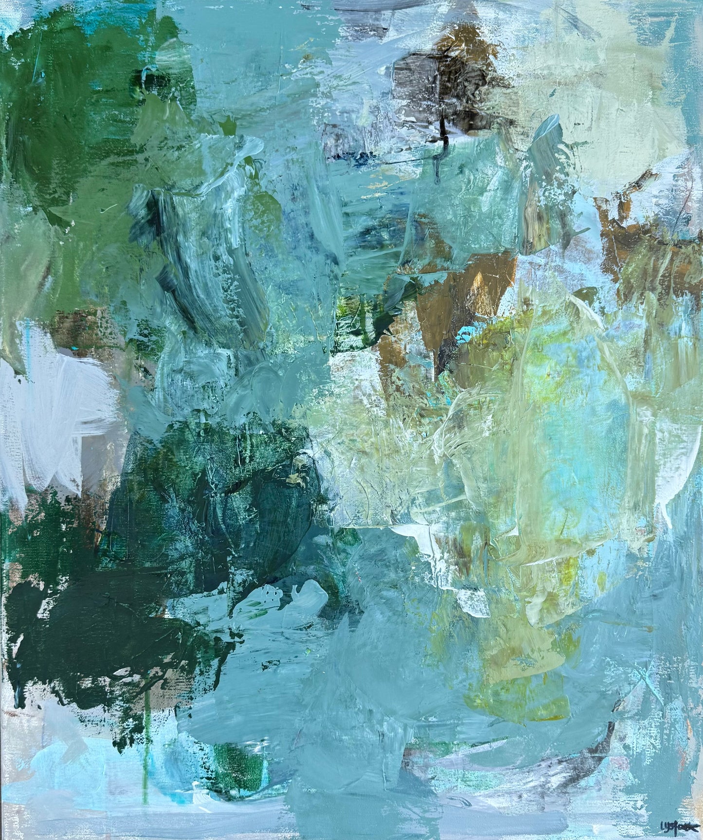 PALE GRASS BLUE 60x50 cm