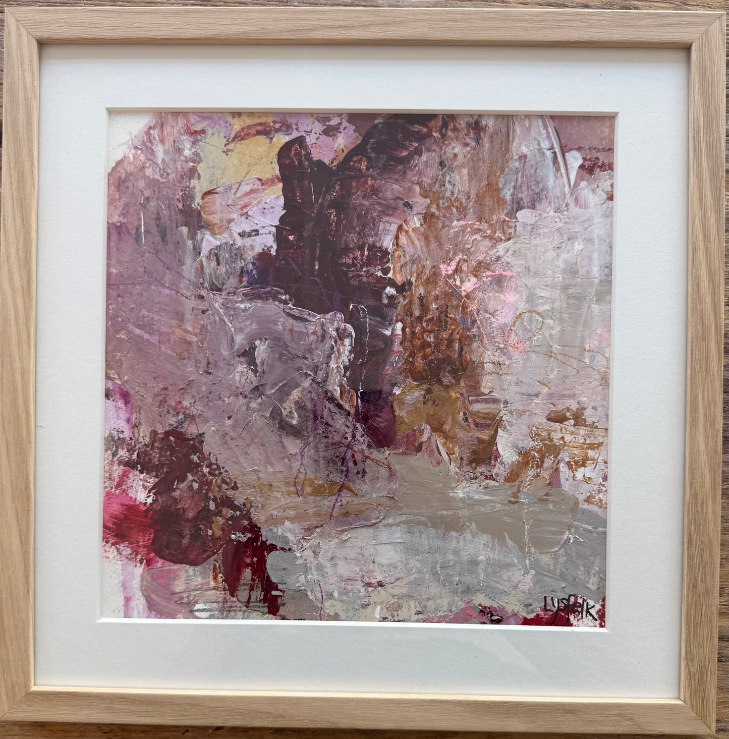PAPERWORK i egetræsramme 30x30 cm